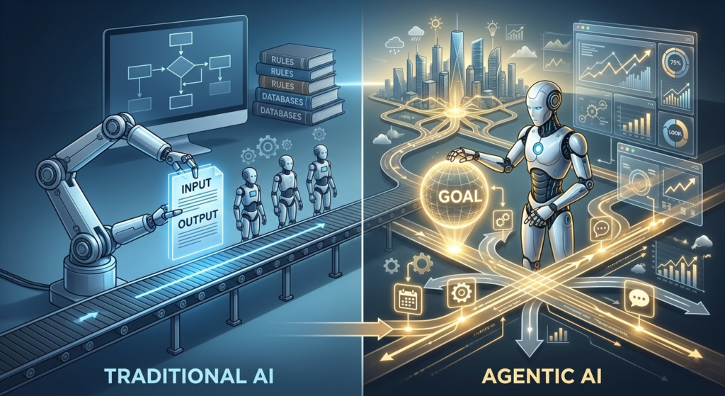 Agentic AI vs Traditional AI difference